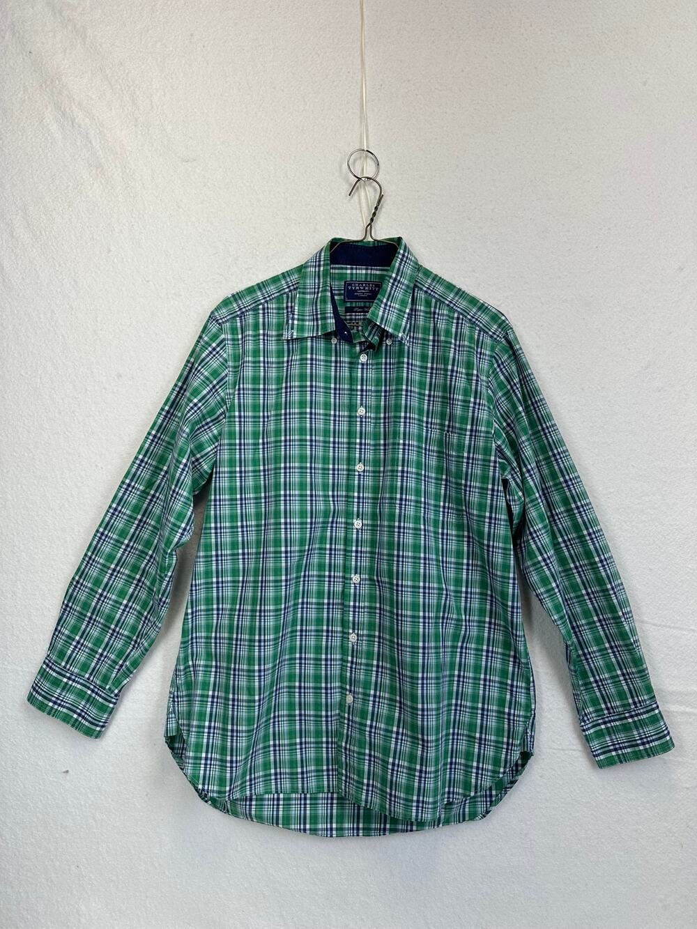 Charles Tyrwhitt Jeremyn St. Plaid Poplin Men's Dress Shirt SZ L Preppy Workwear